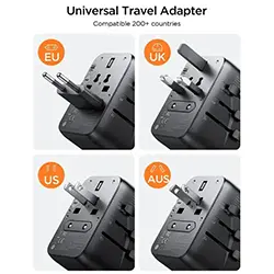 Chargeur Adaptateur de voyage universel 17W 3 Ports USB + Type-c Joyroom JR-TCW01