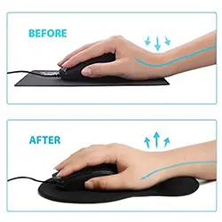 Tapis de souris antidérapant ergonomique avec repose poignet en gel réduit la Fatigue des mains 23 x 19cm - Violet