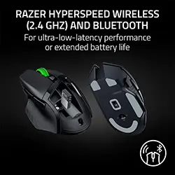 Souris sans fil 2.4ghz et Bluetooth gaming Razer Basilisk V3 X Hyperspeed 9 boutons Noir et Vert