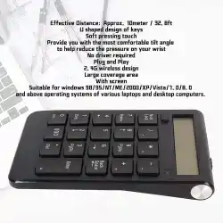 Pavé Numerique sans-fil 2.4GHz rechargeable 19 Touches avec écran LCD