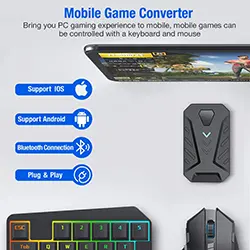 Ensemble Gaming 4 en 1 avec clavier et souris, convertisseur Bluetooth pour jeux mobiles Android et IOS