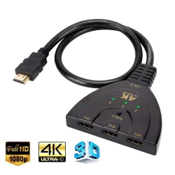 Switch HDMI Répartiteur 4K 3 Ports avec câble HDMI 3D Full HD 4K 30Hz