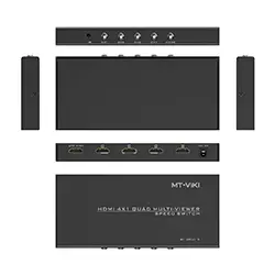 Switch MULTI-VIEWER HDMI 4 Ports Entrée répartiteur videos MT-ViKI MT-SW041 avec télécommande