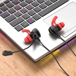 HOCO M105 Ecouteur Gaming Filaire AUX Jack 3.5mm avec Microphone détachable