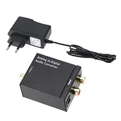 Convertisseur Audio analogique 2 x RCA vers numérique Digital Toslink fibre optique et Coaxial pour Apple TV Xbox 360 DVD télévision