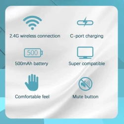 Souris sans-fil Transparente 2.4Ghz + Bluetooth Rechargeable