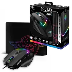Souris USB Spirit of gamer PRO-M3 RGB S-PM3RGB 7200dpi 8 Boutons programmables avec tapis - Noir