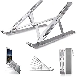 Support Ordinateur portable LAPTOP et Tablette Pliable refroidissement en Aluminium - Argent