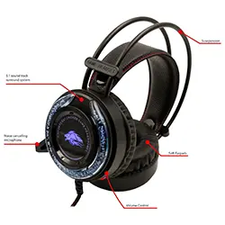 Casque Gaming filaire AUX Jack 3.5mm A5 RGB avec Microphone pour PC Smartphone