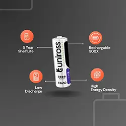 Pile Rechargeable UNIROSS Lithium Batterie 18650 BT 3.6V 3000mAh U1BT1830SP