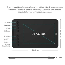 Tablette graphique XP pen Deco Mini7 V2 Android  Mac Windows