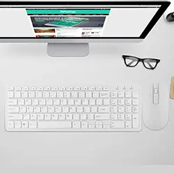 Ensemble clavier souris sans-fil 2.4ghz GKM520 - Blanc