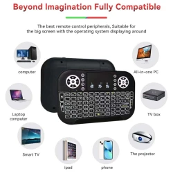 Mini clavier sans-fil 2 en 1 2.4Ghz + Bluetooth rechargeable rétroéclairé Pour Smart Tv Android Box Laptop