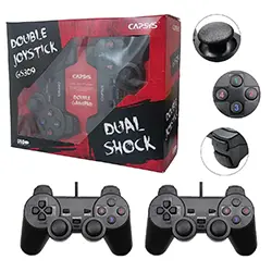 Manette USB Double avec vibration dual shock CAPSYS GS309 pour PC