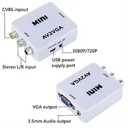 Adaptateur Convertisseur RCA Composite CVBS AV To vers VGA HD AV2VGA 1080P