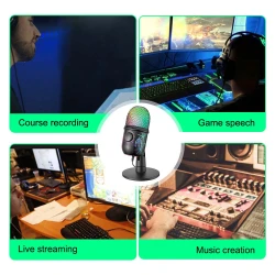 Microphone Gaming de bureau USB à condensateur
