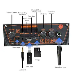 Haut parleur Portable sans-fil Bluetooth 8 pouces TTD-8250 Rechargeable avec Microphone FM Radio Micro SD USB