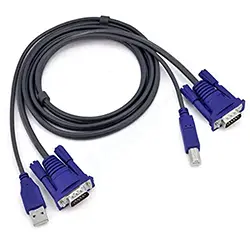 Switch KVM Commutateur Multi PC 8 Ports VGA USB 2.0 avec les cables KVM