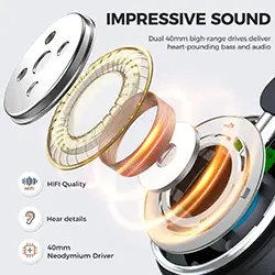Casque sans-fil Bluetooth 5.0 Aux Joyroom JR-HL2 Pliable avec microphone