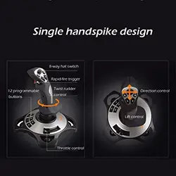 Joystick Manette de jeu pour simulateur de vol PXN 2113 Pro avec Vibration pour PC