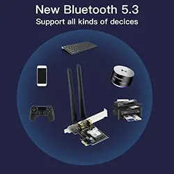 Carte réseau PCI-E PCI EXPRESS sans fil Intel AX210NGW WI-FI WIFI 6E Bluetooth 5.3 Tri-bande 2.4G 5GHz 6GHz