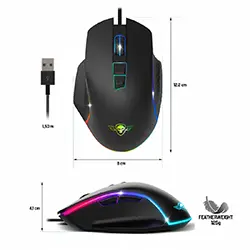 Souris Gaming Spirit of gamer RGB PRO-M1 S-PM1 8000dpi 7 Boutons Programmables USB - Noir
