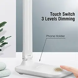 Lampe de Bureau Table LED de chevet Veilleuse avec protection oculaire USB MT-ACC24 avec 3 Températures de Lumière