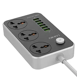 Multiprise Rallonge universelle LDNIO SC3604 3 Prise + 6 USB 5V 3.4A 2500W 2m
