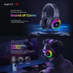 HAVIT H2042D Casque Gaming Filaire AUX 3.5mm Jack RGB avec Microphone