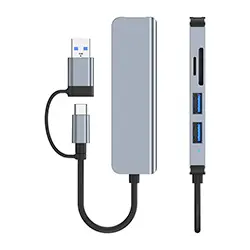 HUB 5 en 1 USB type-C USB 3.0 vers to 1 x USB 3.0  + 2 x USB 2.0 + Micro sd / SD