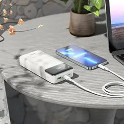 POWER BANK HOCO J102A 20000mAh USB QC3.0 Fast charging 18W et PD20W - Blanc