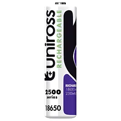 Pile Rechargeable UNIROSS Li-Ion 3.6V 2500mAh 18650 BT BP1 Bouton VRAC - UM18650BT25