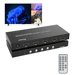 Switch MULTI-VIEWER HDMI 4 Ports Entrée répartiteur videos MT-ViKI MT-SW041 avec télécommande