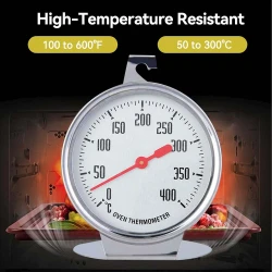 Thermomètre cuisson spécial four en INOX Température 0°C - 400°C