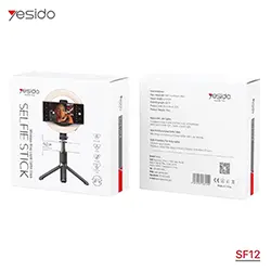 Trepied Baton Perche à Selfie 80cm YESIDO SF12 avec Anneau Lumineux LED en alliage d'aluminium