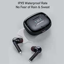 Ecouteur Earbuds sans-fil bluetooth 5.2 AWEI TWS TA8 Étanche IPX4 Sport Gaming avec ANC et Ecran Led