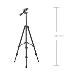 Trépied Portable yunteng VCT-520 avec Kit de tête d'amortissement tridimensionnel pour Caméra MAX:125cm