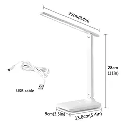 Lampe de Bureau Table LED de chevet Veilleuse avec protection oculaire USB MT-ACC24 avec 3 Températures de Lumière
